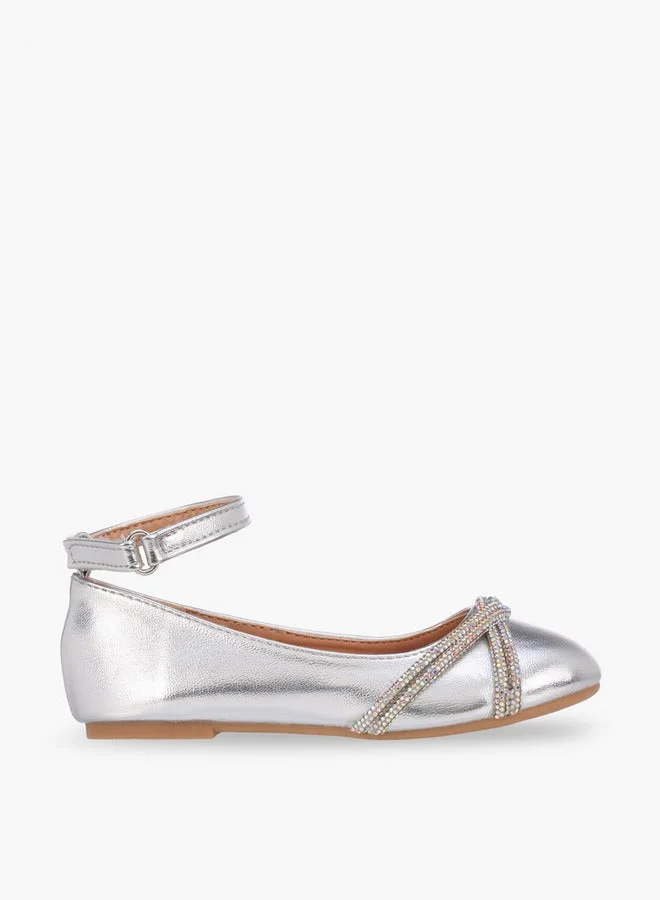 Flora Bella By Shoexpress Girls Embellished Hook & Loop Shoes Ramadan Collection